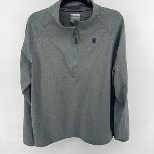 Men's Heybo Charcoal Long Sleeve 1/4 Zip Townsend Shirt Sz L